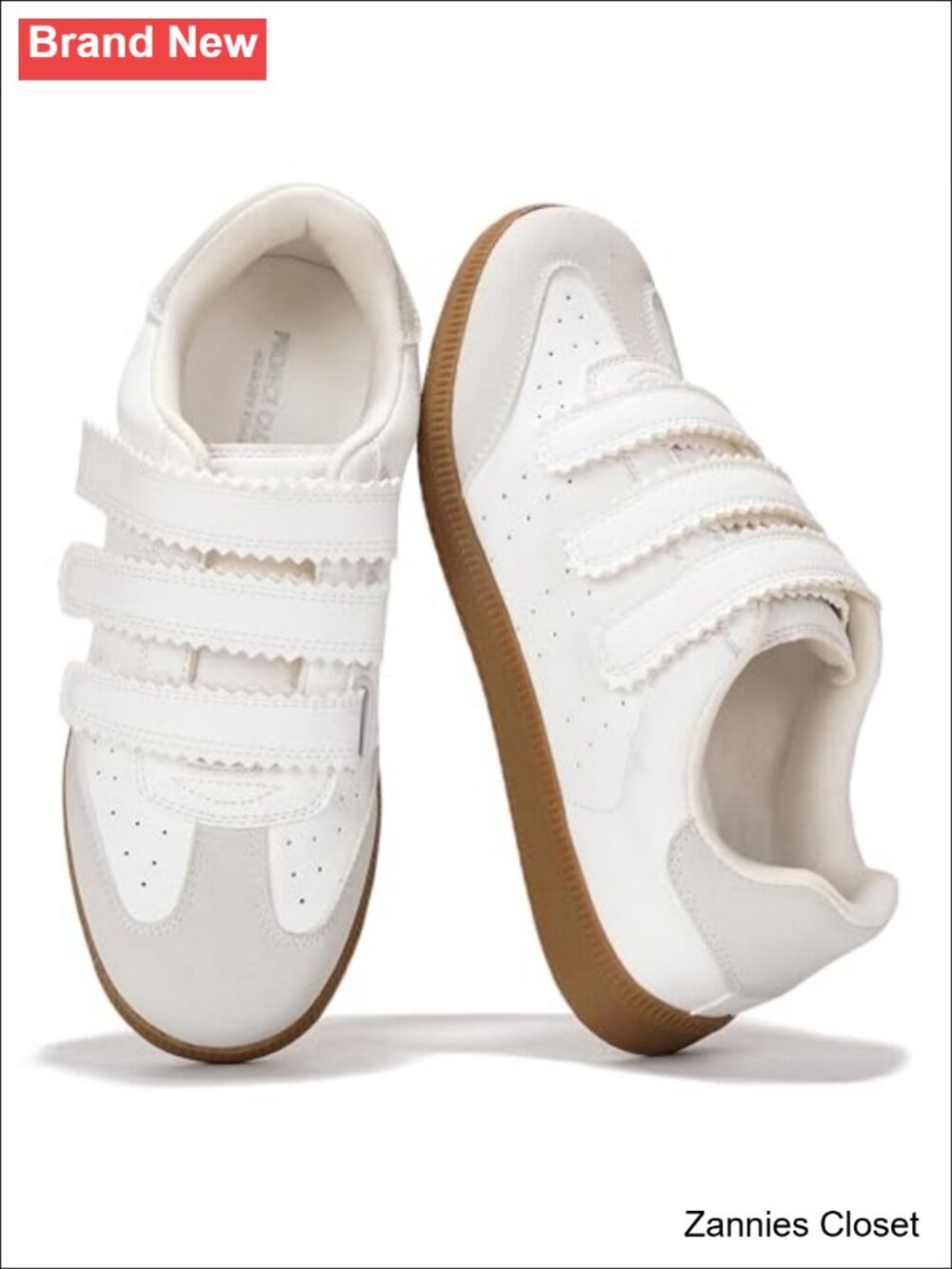 ✨Womens Sneakers Lightweight Memory Foam Hook & Loop Triple Strap Comfort